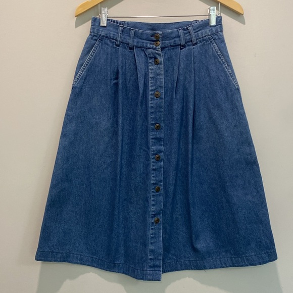 Classic Blue A-Line Denim Skirt - Picture 5 of 16
